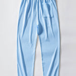 Two Tone Muscle Fit Ribbed Stand Collar Shirt & Straight Leg Ribbed Pants