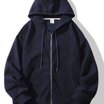 Relaxed Waffle Zip Hoodie