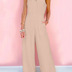 7 Colors Sleeveless Halter Waisted Wide Leg Jumpsuit