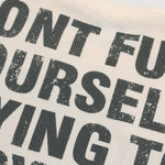 Oversize Portrait Slogan Print Waffle T-Shirt