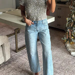 Margovil Rhinestone Embellished Pocketed Straight Leg Pants