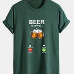 Regular Fit Beer Is Calling Print Cotton T-Shirt