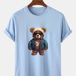 Bear In Leather Jacket Print T-Shirt