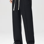 Relax Fit Ghost Drinking Coffee Print Contrast Polo Sweatshirt & Straight Leg Pleated Pintuck Sweatpants