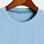 Muscle Fit Arc Hem Ribbed T-Shirt