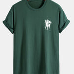 Regular Fit Pumpkin Headless Horseman Print Cotton T-Shirt