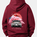 Tokyo Cherry Blossoms Car Print Relax Fit Hoodie