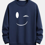 Smiley Face Print Relax Fit Sweatshirt