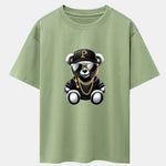 Hip Hop Bear Print Drop Shoulder Oversize T-Shirt