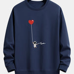 Heart Astronaut Print Relax Fit Sweatshirt