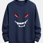 Horror Face Print Relax Fit Sweatshirt