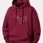 Line Dog Print Relax Fit Hoodie