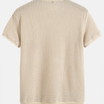 Short Sleeve Waffle Ribbed Hem T-Shirt