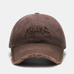 Slogan Embroidery Washed Baseball Cap