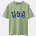 USA Print Drop Shoulder Oversize T-Shirt
