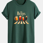 Regular Fit Beer Print Cotton T-Shirt