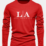 Long Sleeve Los Angeles Print Cotton T-Shirt