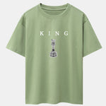 King Chess Print Drop Shoulder Oversize T-Shirt