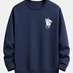 Pumpkin Headless Horseman Print Relax Fit Sweatshirt