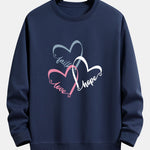 Heart Slogan Print Relax Fit Sweatshirt