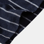 Cotton Blend Striped Stand Collar Shirt