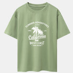 California Palm Tree Print Drop Shoulder Oversize T-Shirt