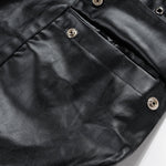 PU Leather Cargo Wide-Leg Pants