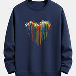 Dissolving Paw Heart Print Relax Fit Sweatshirt