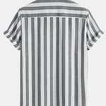 Striped Cotton Blend Button Up Shirt