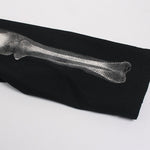 Oversize Skeleton Print Waffle T-Shirt
