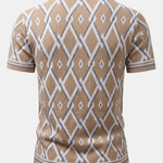 Retro Rhombus Geometric Knit Shirt & Slim Fit Tapered Trousers