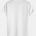 Short Sleeve Stripe Jacquard Arc Hem T-Shirt