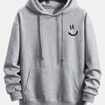 Smiley Face Print Relax Fit Hoodie & Jogging Pants