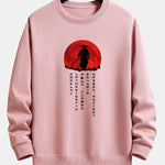 Japanese Samurai Print Relax Fit Sweatshirt