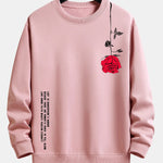 Slogan Rose Print Relax Fit Sweatshirt