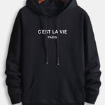 Paris Letter Print Cotton Hoodie