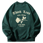 Slogan Rose Back Print Relaxed Sweatshirt