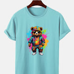 Splash Colorful Bear Print T-Shirt