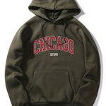 Chicago Letter Print Hoodie & Jogger Pants