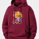 Graffiti Bear Print Relax Fit Hoodie