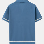 Contrast Trim Open Knit Shirt