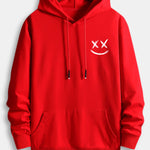 Smiley Print Cotton Hoodie