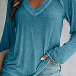 Margovil V Neck Long Sleeves Cozy Top