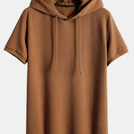 Muscle Fit Ribbed Hooded T-Shirt