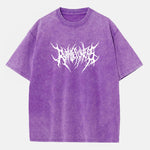 Ruthless Gothic Print Washed Distressed Drop Shoulder T-Shirt