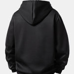 Zipper Bear Print Teddy Lined Hoodie