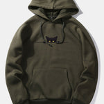 Black Cat Print Hoodie