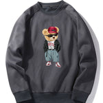 Hip Hop Style Bear Print Raglan Sleeve Sweatshirt