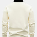 Contrast Zipper Polo Collar Sweatshirt