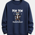PEW PEW MADAFAKAS Wolf Print Relax Fit Sweatshirt